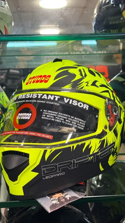 A Studds graphic helmet at Speed World